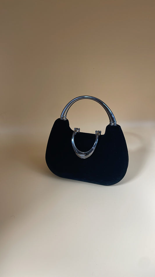 Midnight Aura – Black Velvet Clutch