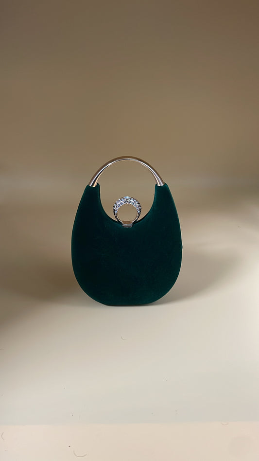 Emerald Velvet Ring mini Clutch