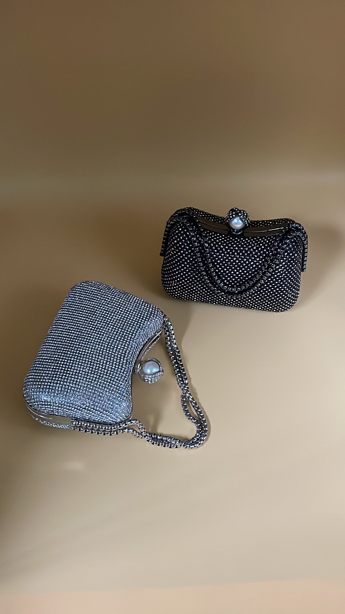 Black Crystal Studded Clutch