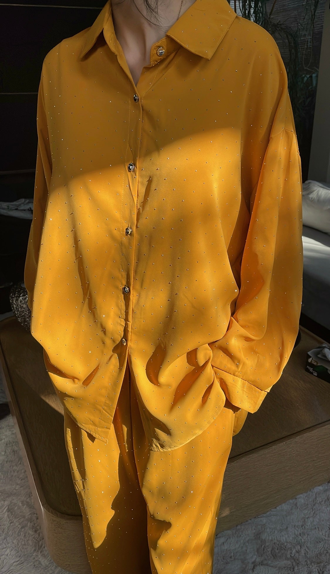 Polka Dot Grip Co-ord Set – Mustard