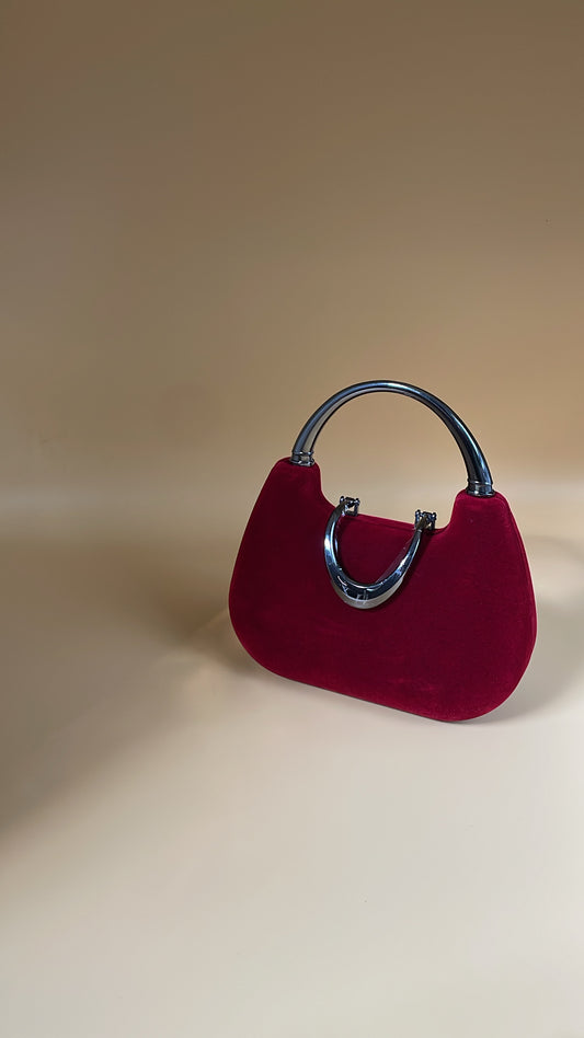 Scarlet Charm – Velvet Clutch