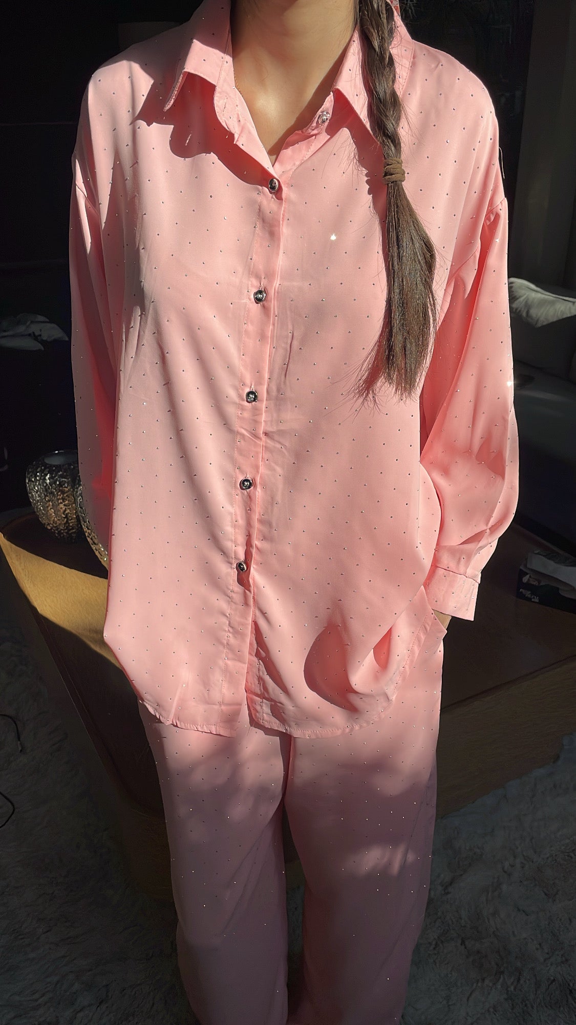 Polka Dot Grip Co-ord Set – Baby Pink