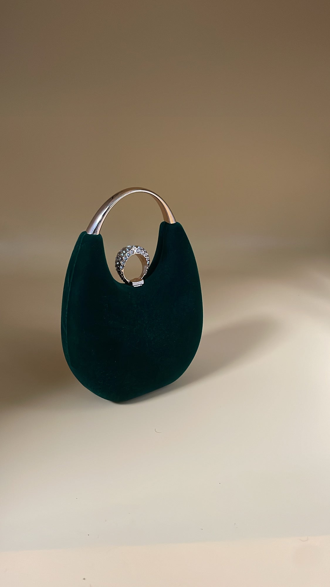 Emerald Velvet Ring mini Clutch