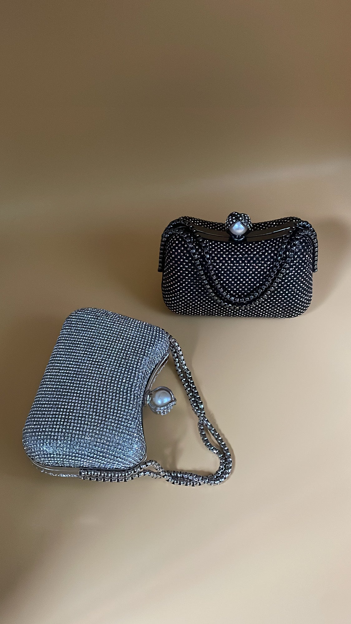 Silver Crystal Evening Clutch