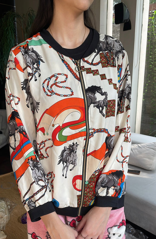 Wild Spirit Printed Bomber Jacket