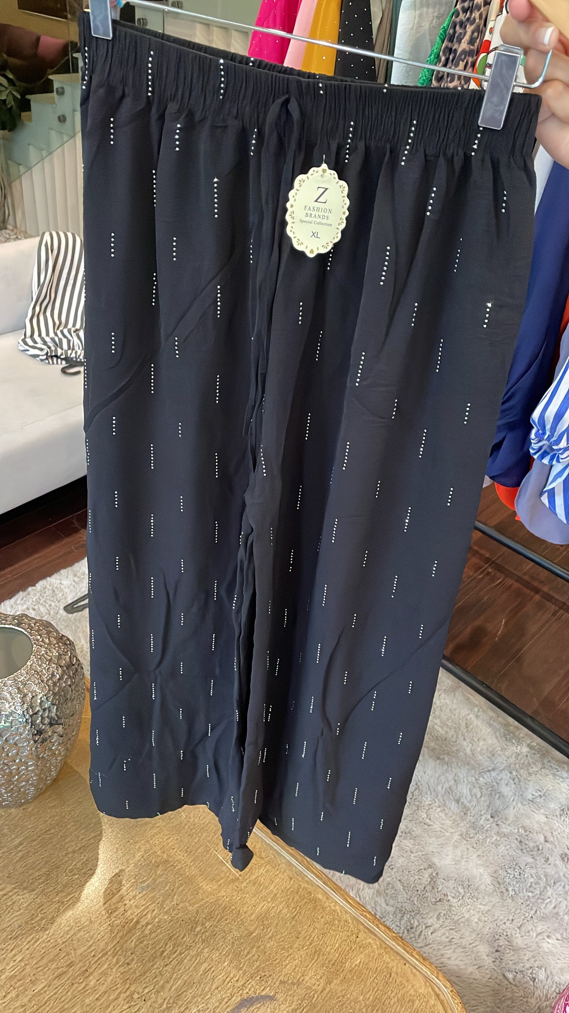 Midnight Glow Embroidered Palazzo