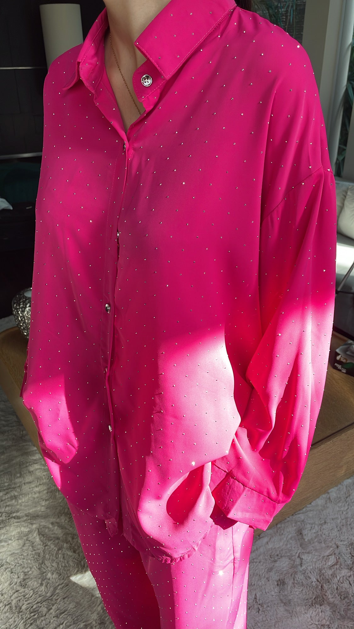 Polka Dot Grip Co-ord Set – Dark Pink