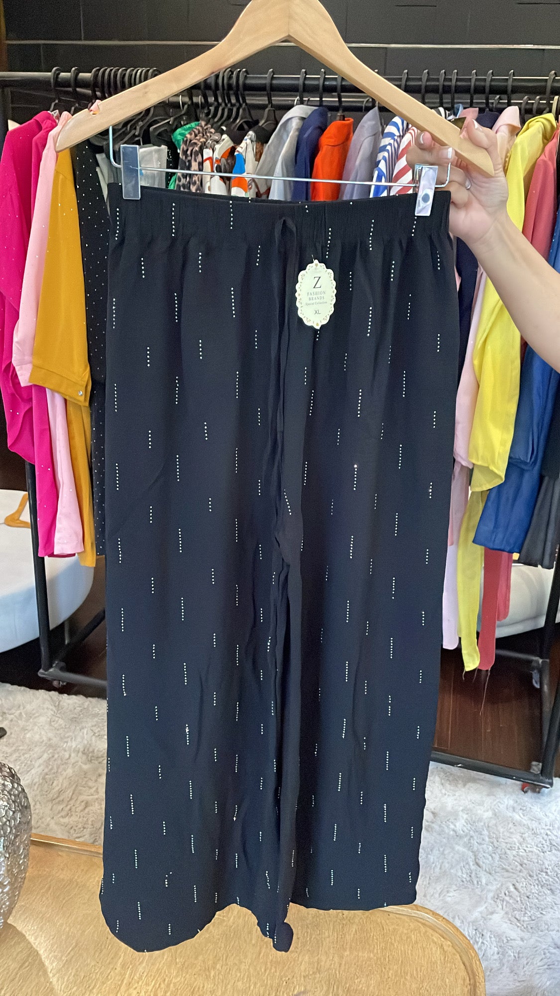 Midnight Glow Embroidered Palazzo