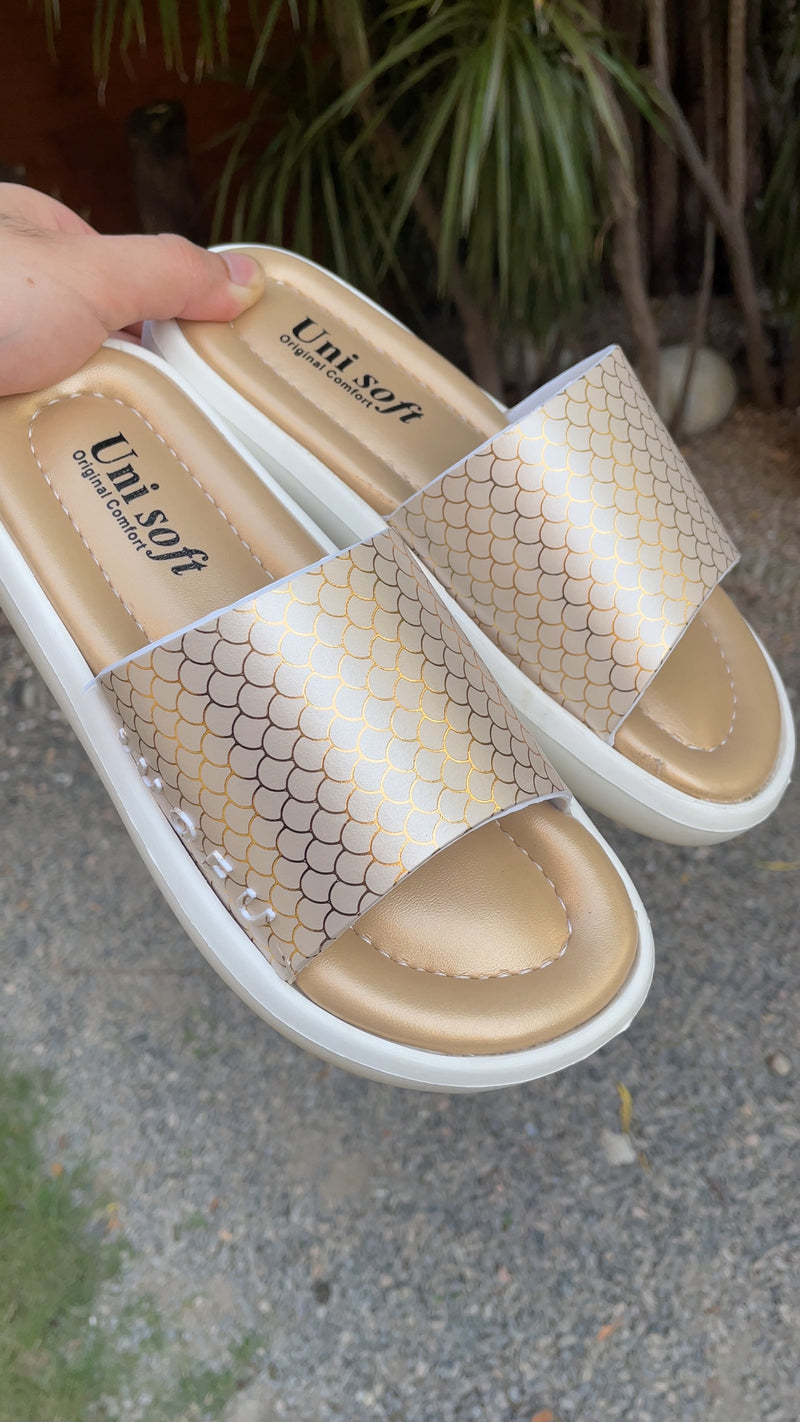 Golden Scales Luxe Slides