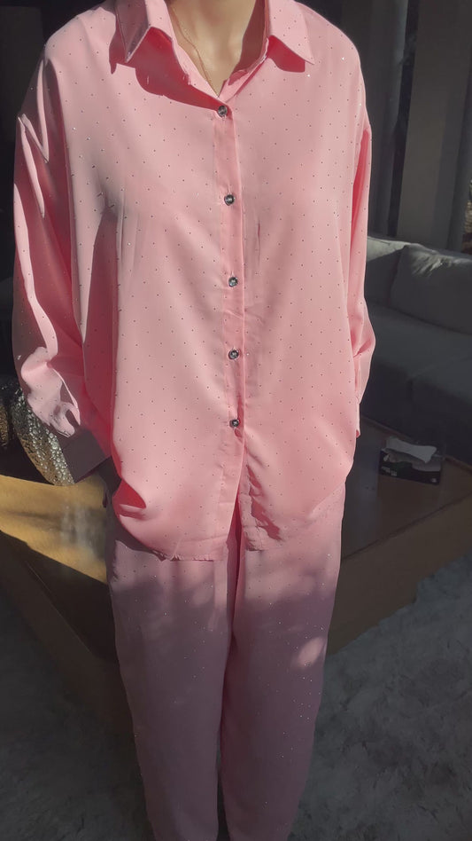 Polka Dot Grip Co-ord Set – Baby Pink